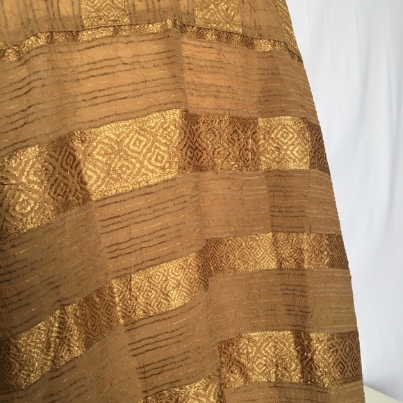 CHICOS DESIGN | Metallic Gold Button Down Shirt XL - Picture 6 of 8